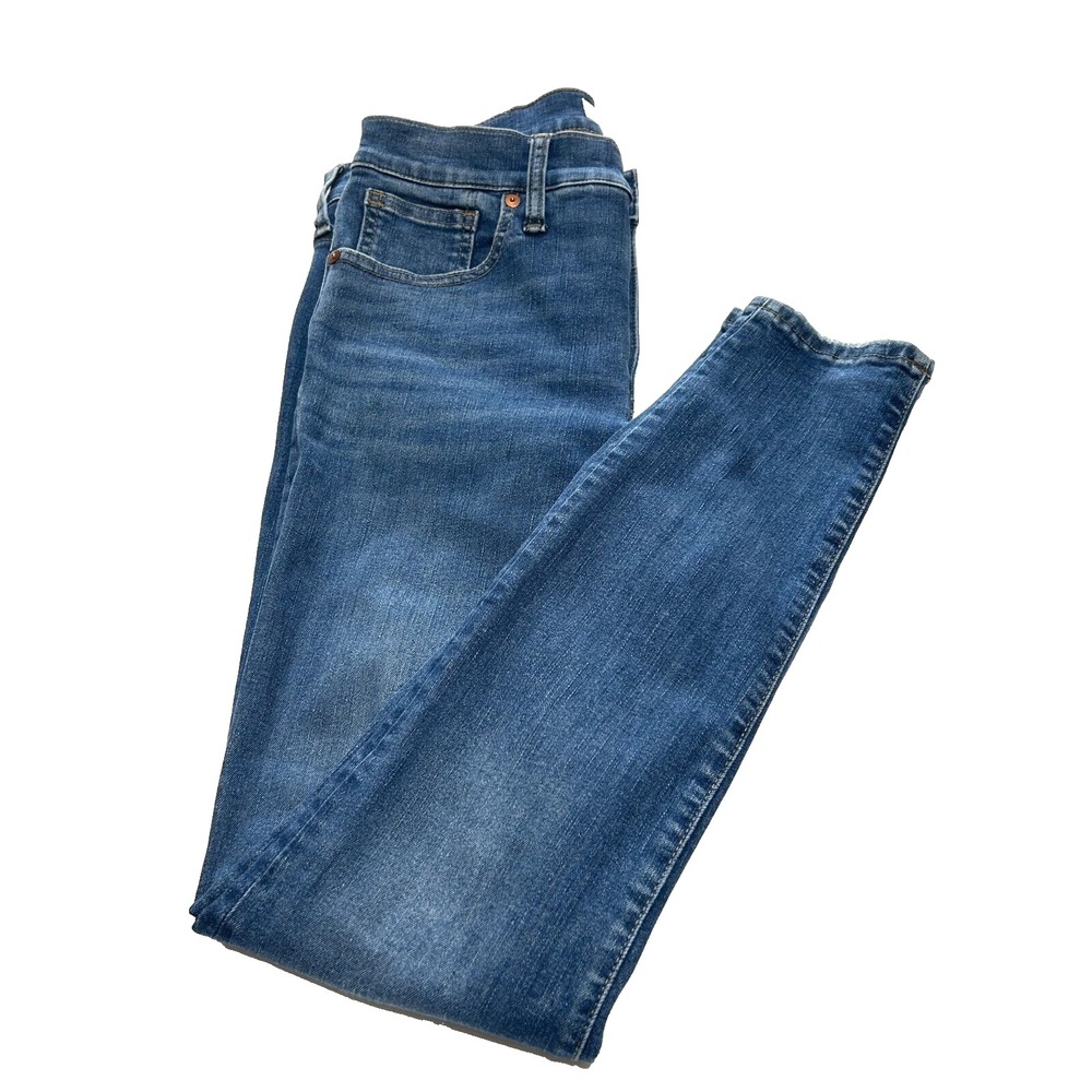 Madewell Womens 9" Mid-Rise Denim Skinny Jeans 28 Medium Blue Wash Cotton Blend